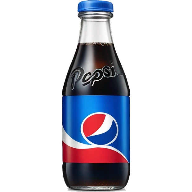 pepsi glass bottle with new branding emoji