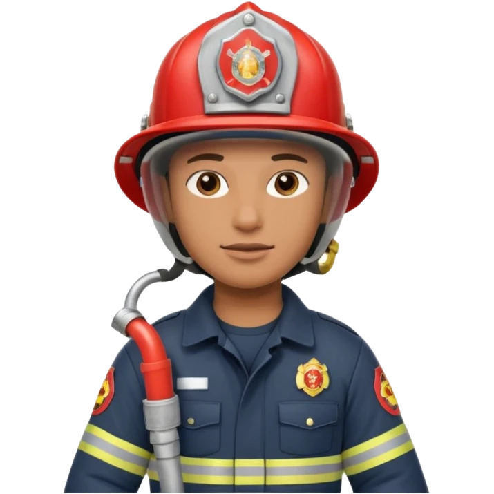 Bombeiro civil segurando mangueira emoji