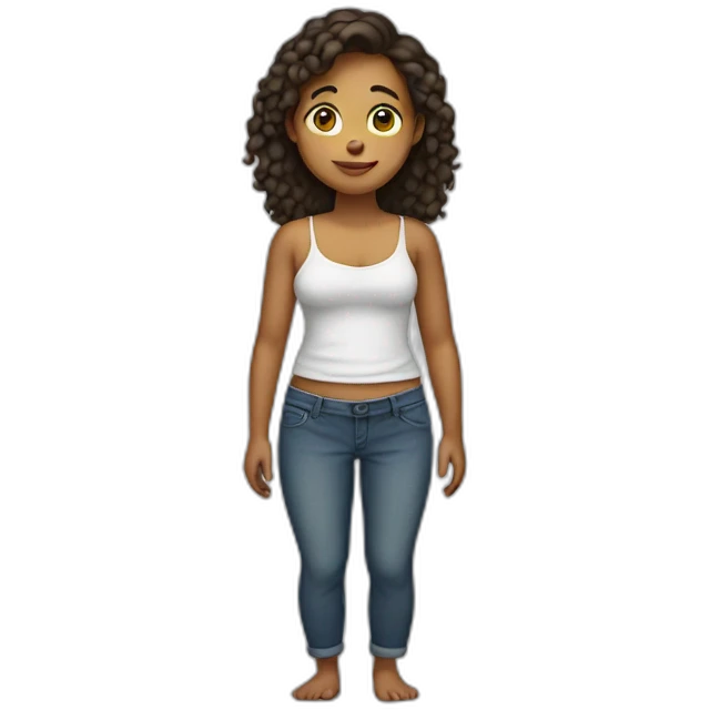 Girl with belly emoji