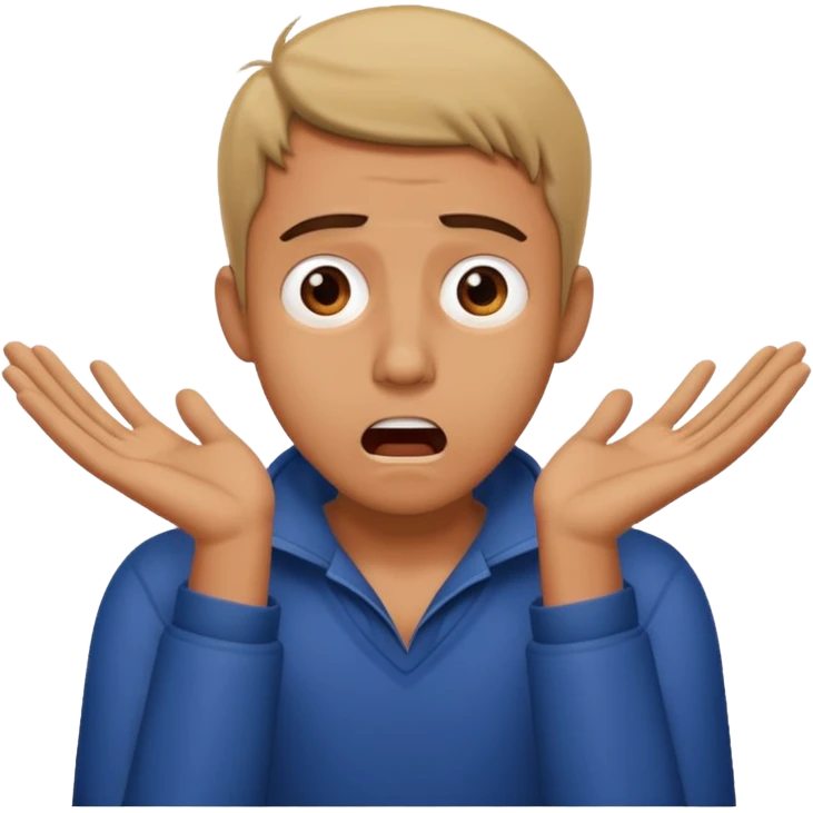 man with hands around his neck, shocked emoji