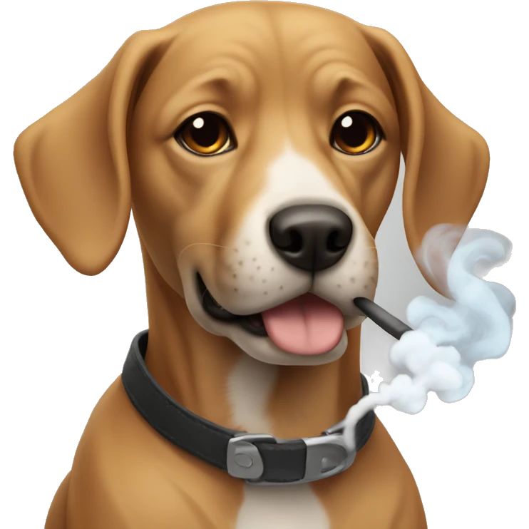 Dog with smoke emoji