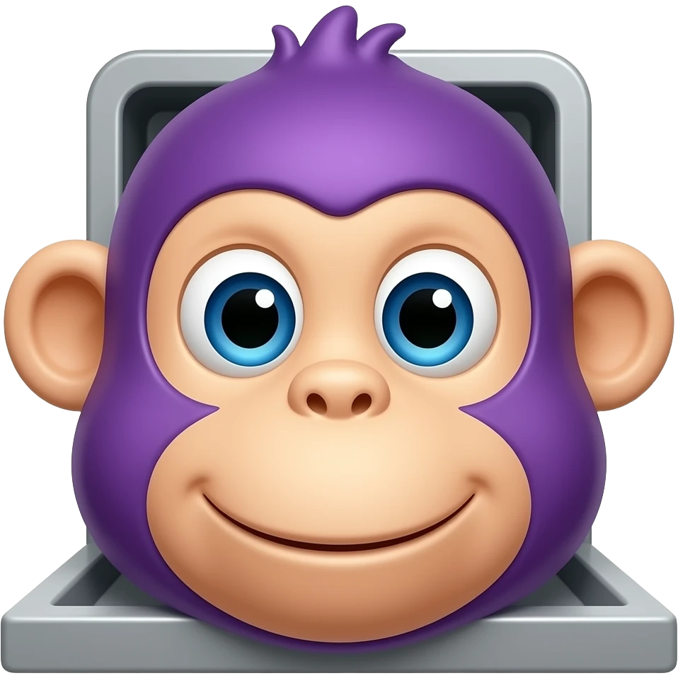 Purple monkey dishwasher emoji