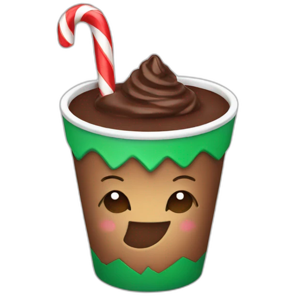 christmas cup with chocolate emoji