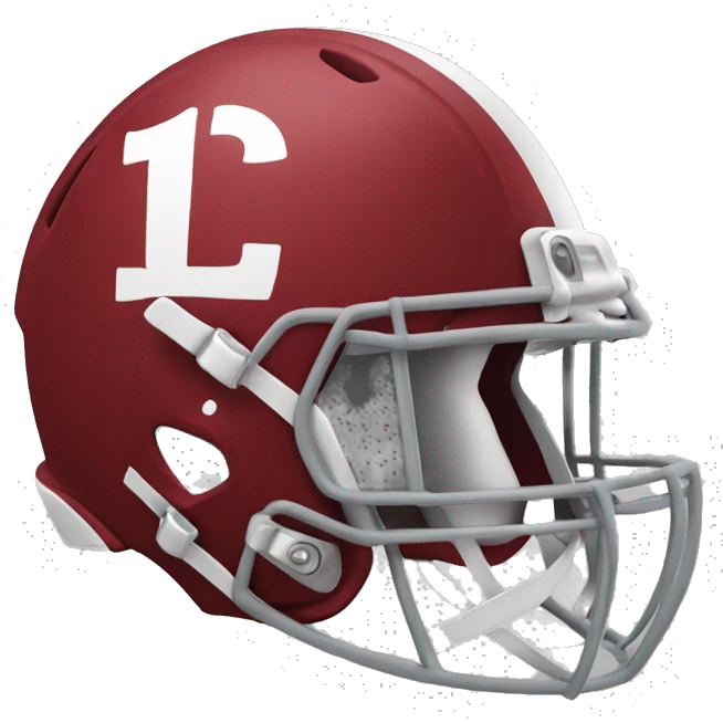 crimson football helmet side view with a small number 2 on the side emoji