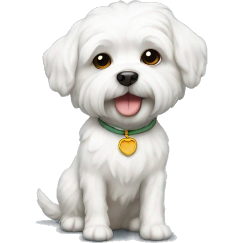 Small white shi-poo dog emoji