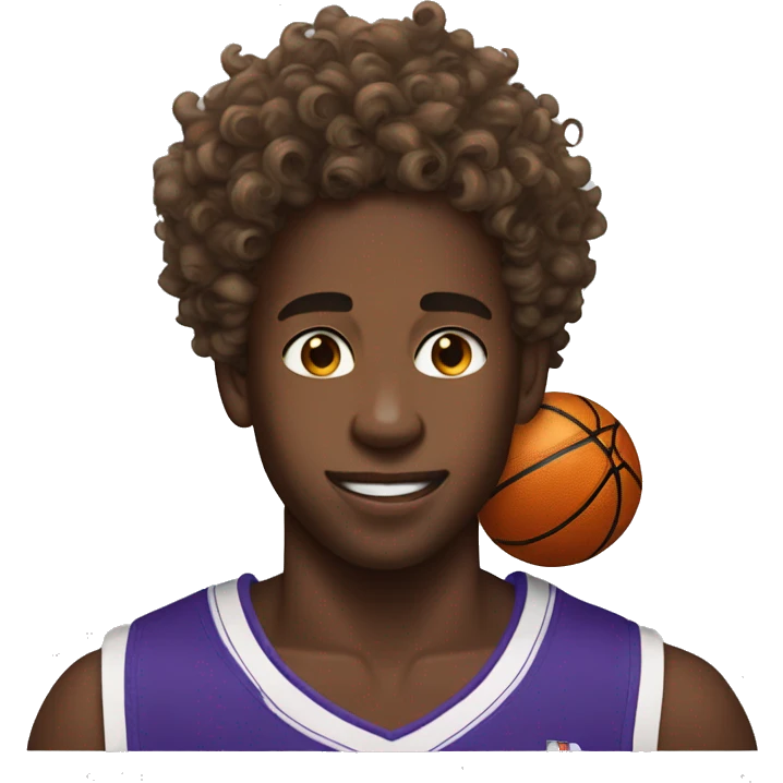 bronny james with basketball shirt curly hair emoji