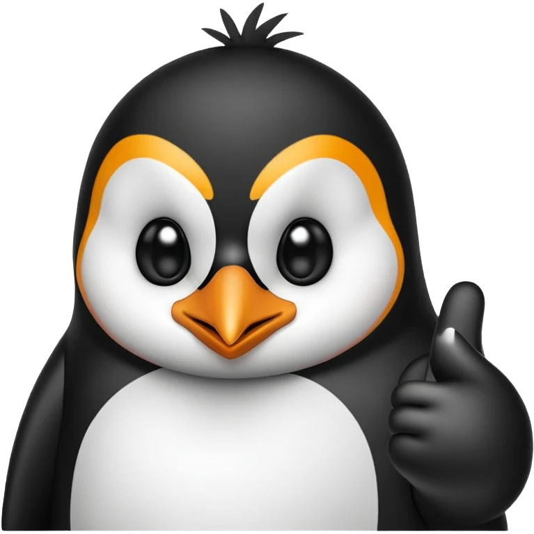 Penguin throwing up the middle finger with an angry look on his face emoji
