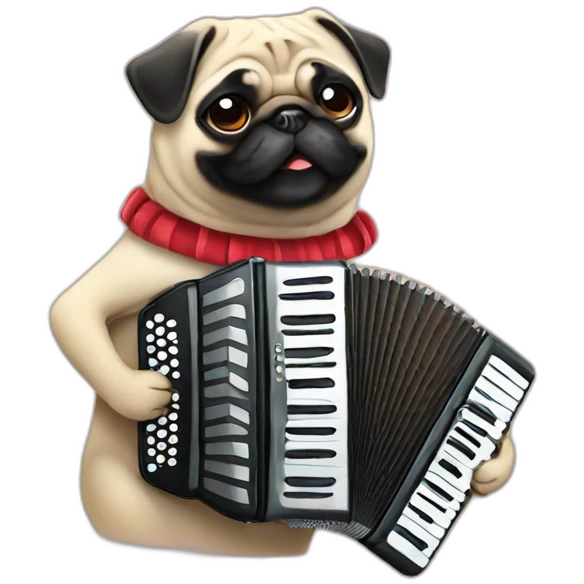 pug playing accordion emoji