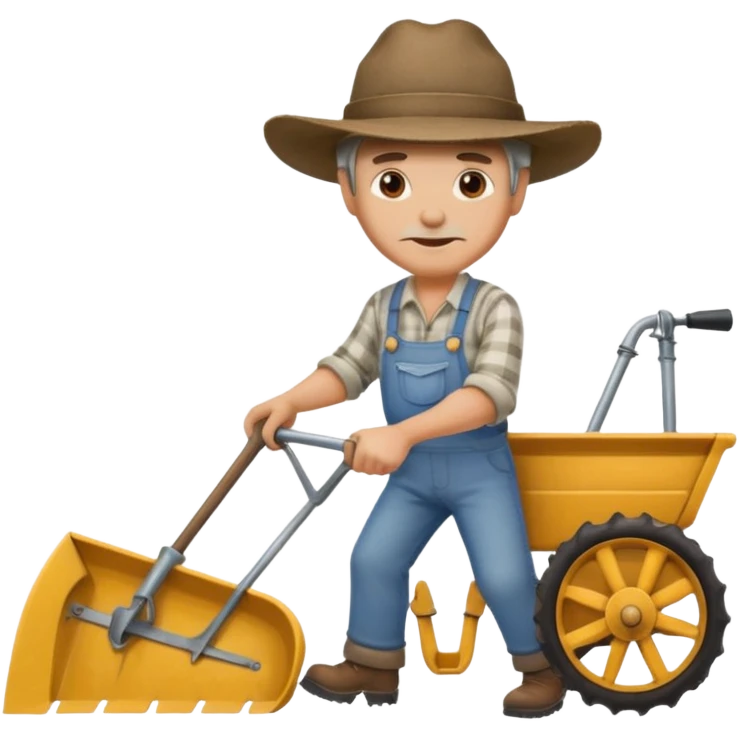 man plowing a field emoji