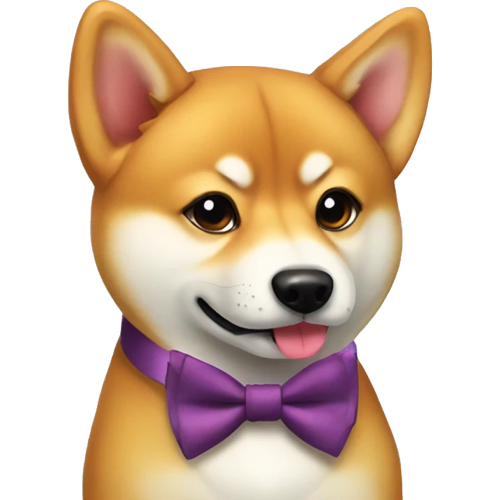 shiba inu with bowtie emoji