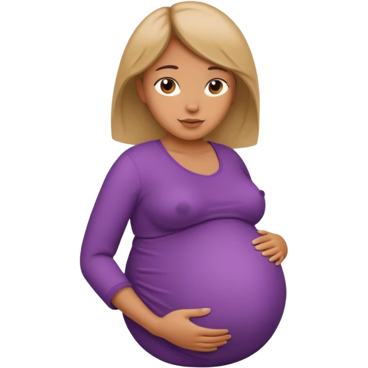 A woman with a oversized pregnant belly that is very big emoji