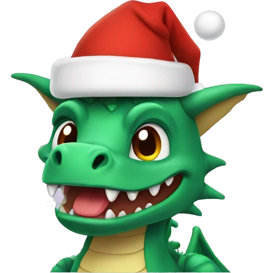 dragon with xmas cap emoji