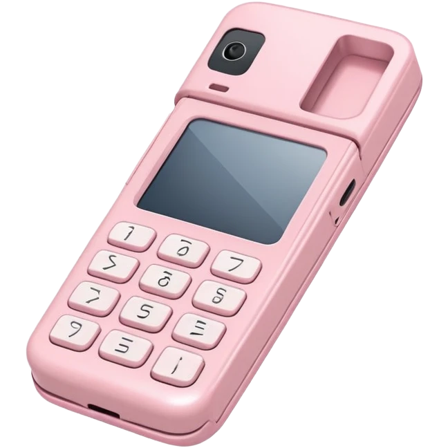 Pale pink flip phone emoji
