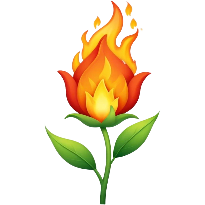 Flower with a flame  emoji