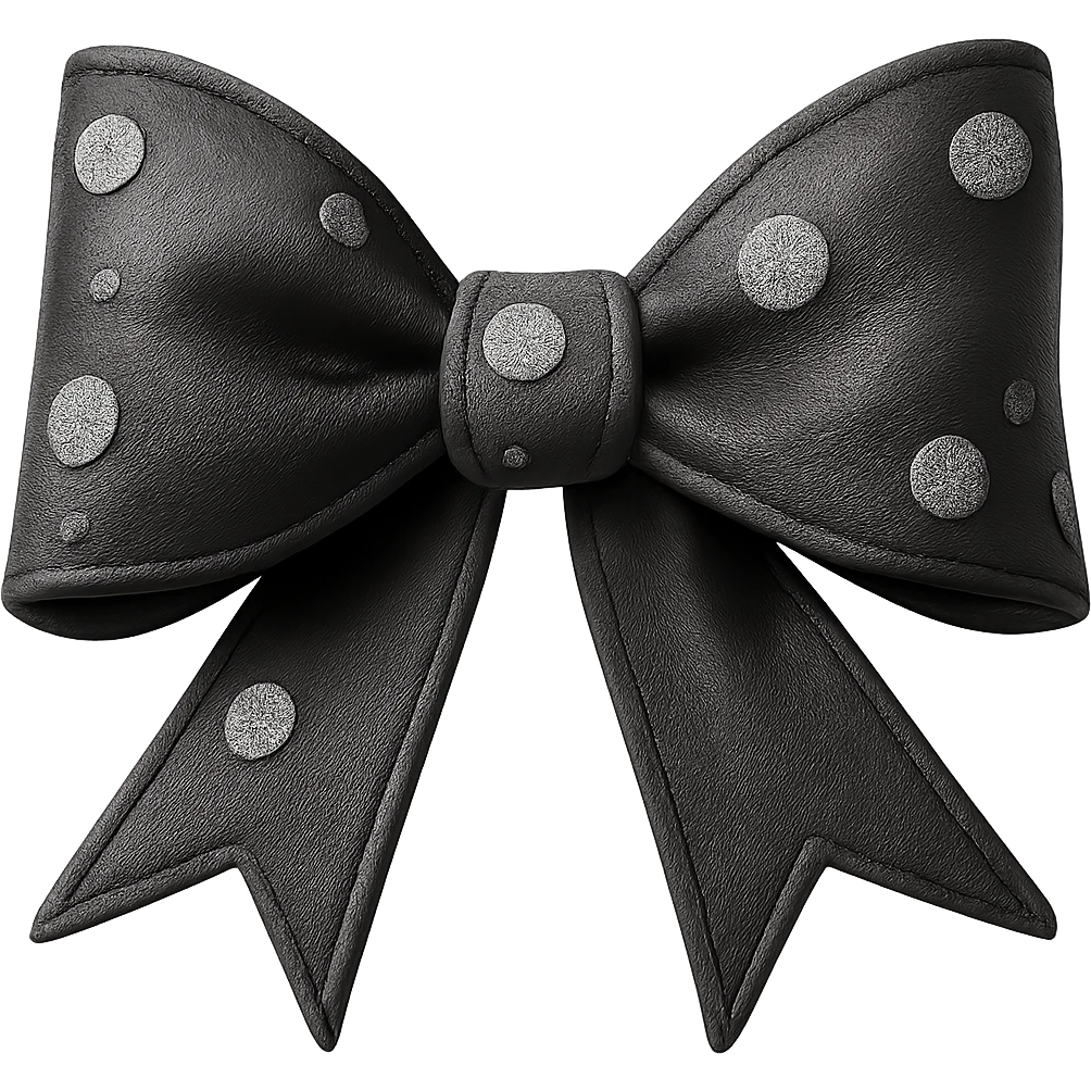 Make the gothic bow black in a photorealistic style, keeping the background transparent. emoji