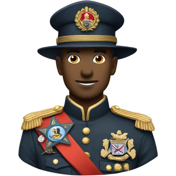 reddit logo dressed as a general emoji
