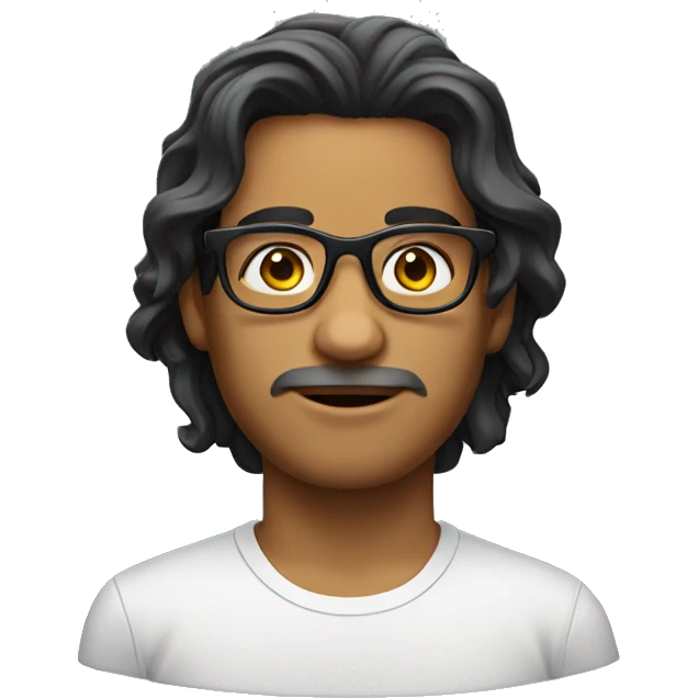 venezuela male with wavy mid lenght hair and glasses emoji