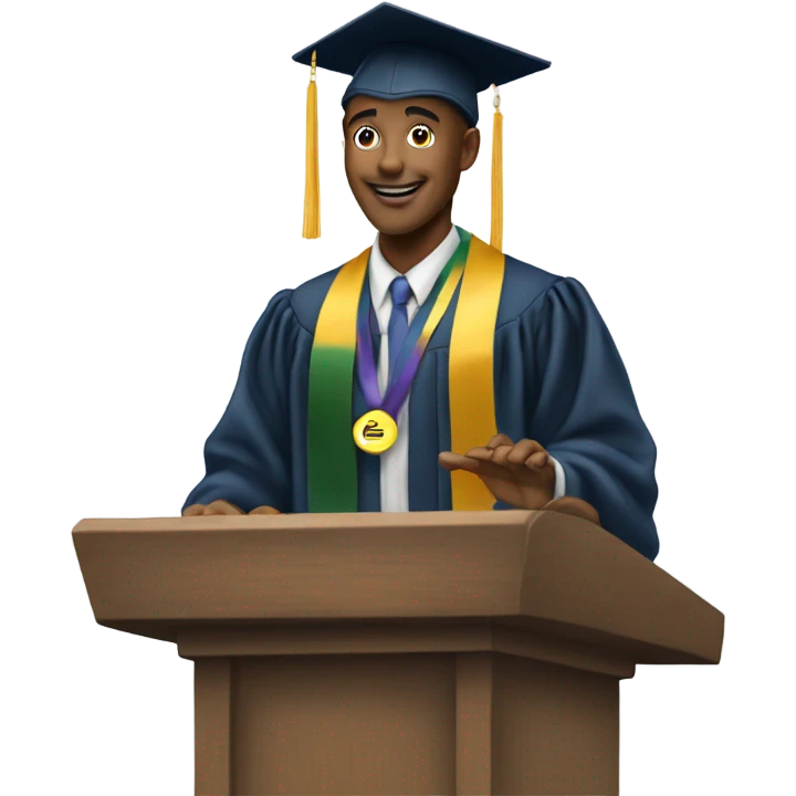 Valedictorian on podium emoji