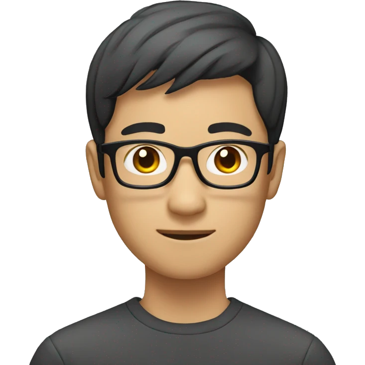 asian male with glasses and short hair emoji