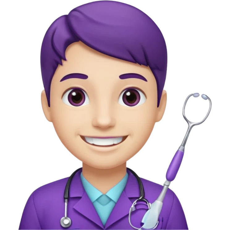 Dentist with purple uniforms  emoji