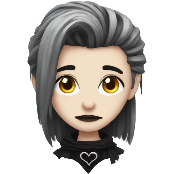 Goth heart emoji