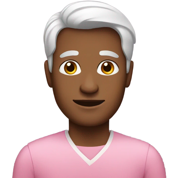 Man wearing pink deess emoji