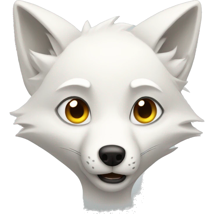 Flustered white fox emoji