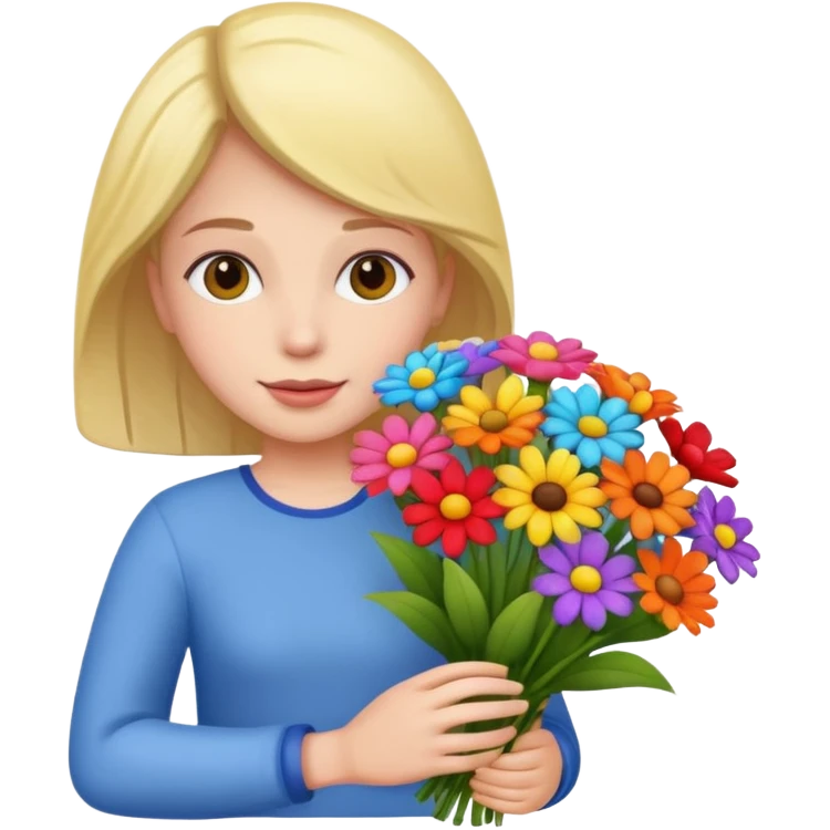 flower-holding person bouqet emoji