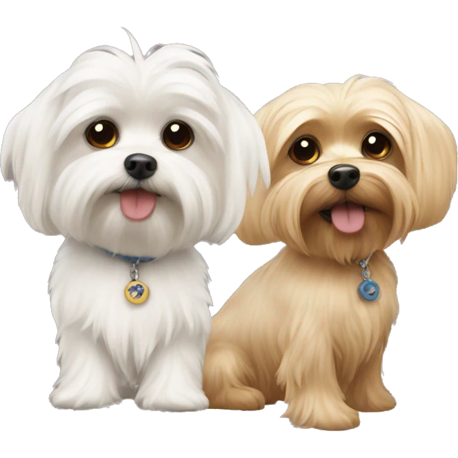 Maltese and Yorkshire  emoji