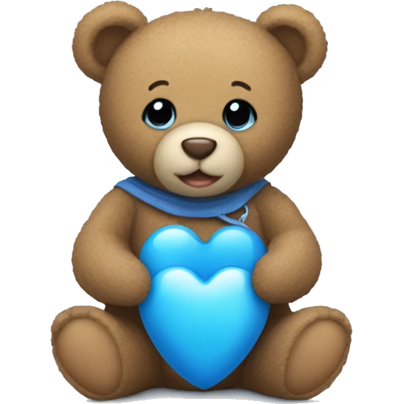 Teddy Bear holding a blue heart and a baby bottle emoji
