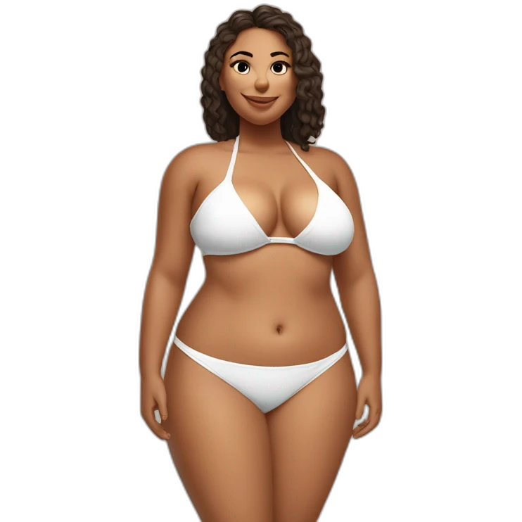 Thicc-fit Caucasian woman bikini cute (beach body) bed emoji