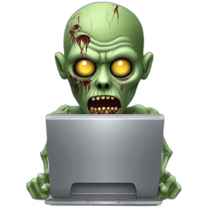 zombie with computer emoji