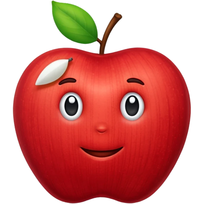 Corduroy plush textured apple emoji