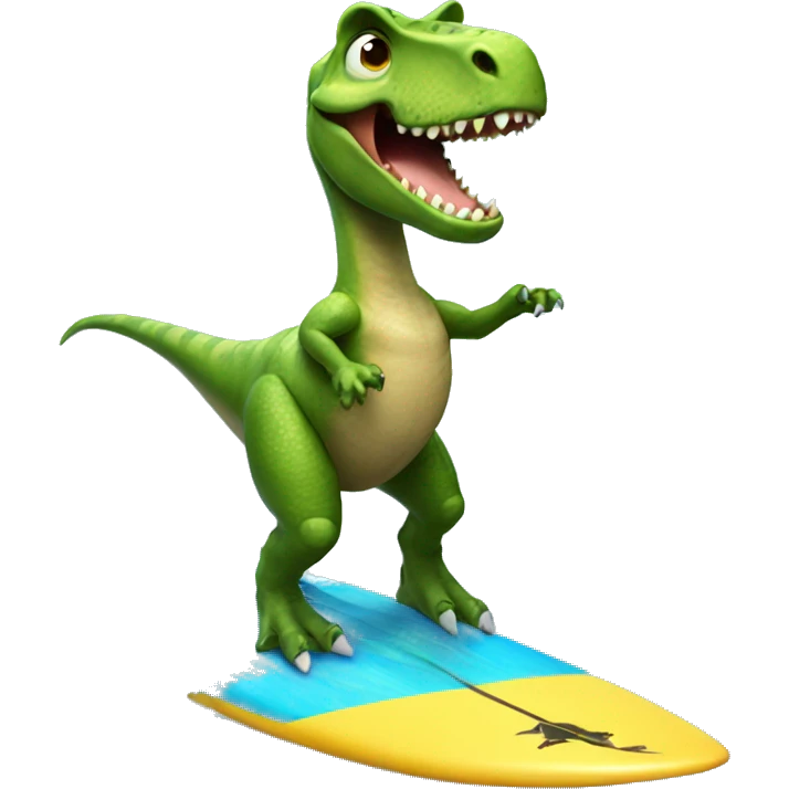Dinosaur riding a surfboard  emoji