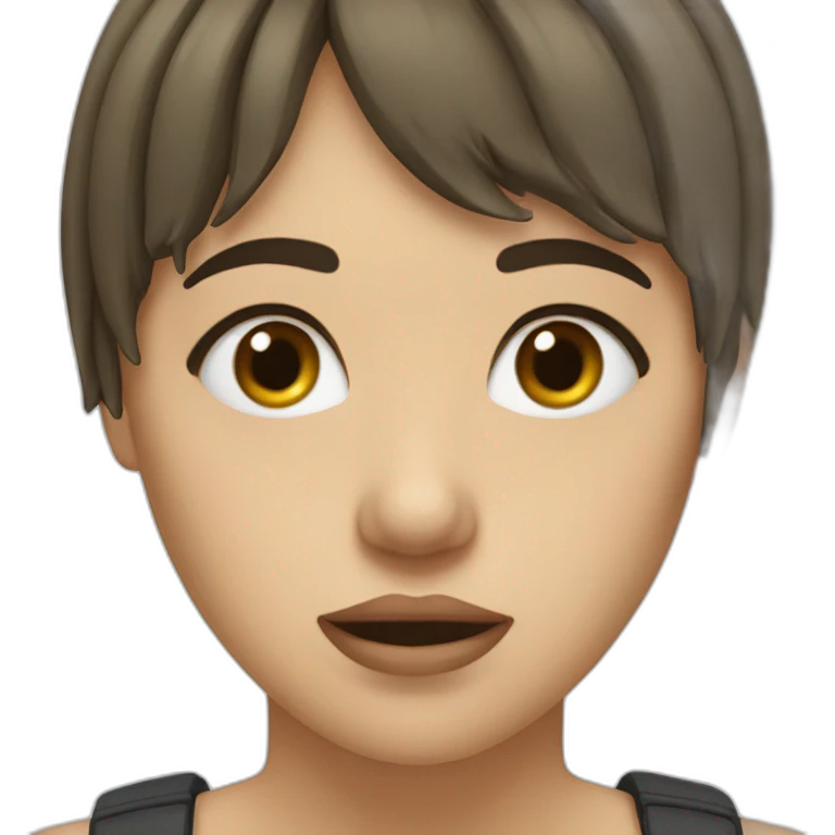 Fille frange qui pleure  emoji