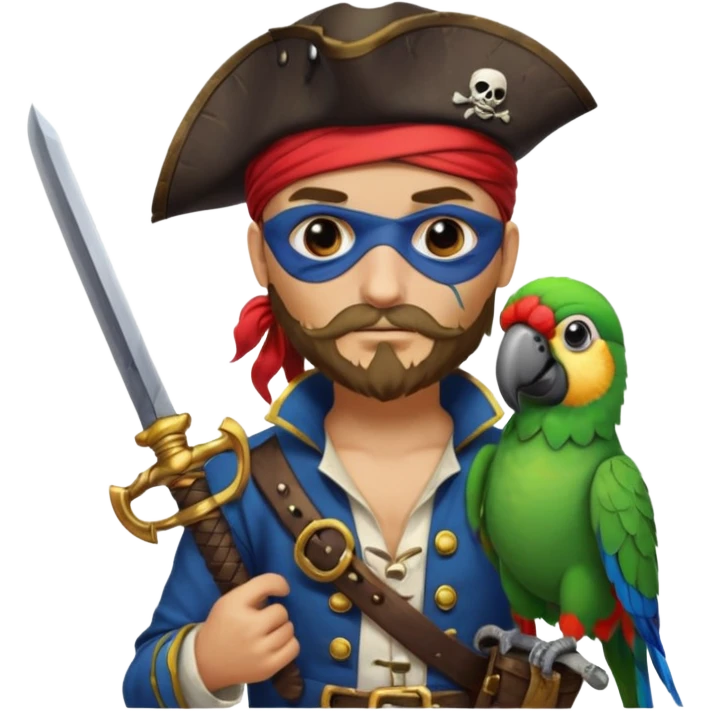 pirate and parrot emoji