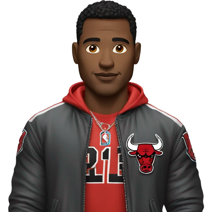 Muscular MEN with Chicago bulls jacket  emoji