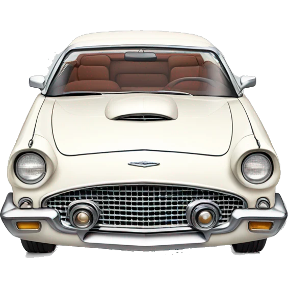 Light white Ford Thunderbird vintage emoji
