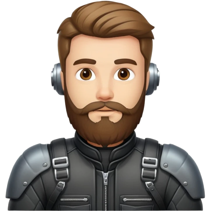 bearded guy wearing motorcycle emoji