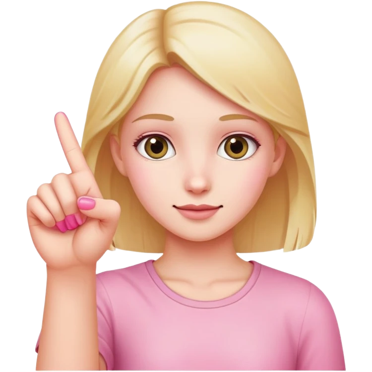 Girl holding up pinky finger  emoji