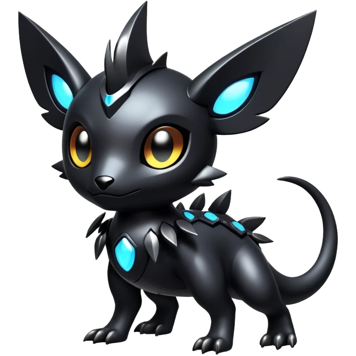 Modern futuristic black dark fakemon-creature emoji