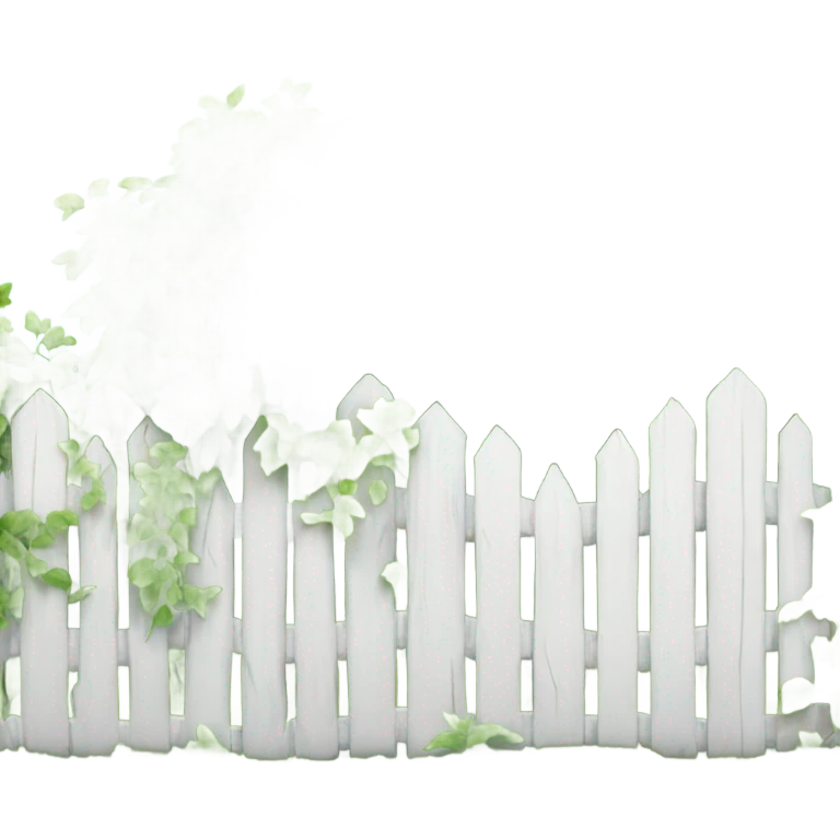 White fence with vines growing up it emoji