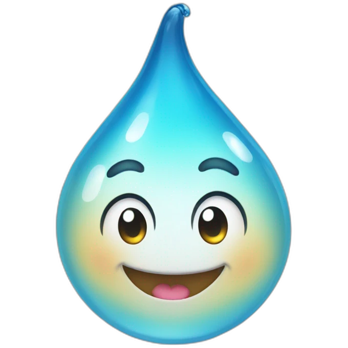 cheerful droplet emoji