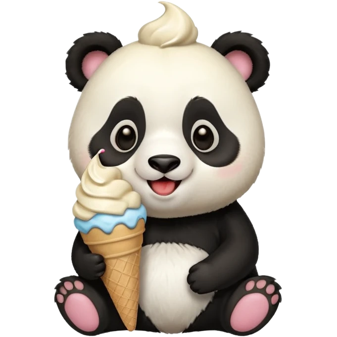 Panda eating ice cream emoji