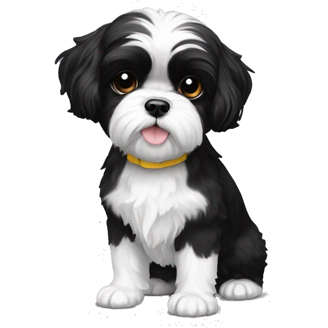 Black and white Shih Tzu Bichon mix emoji