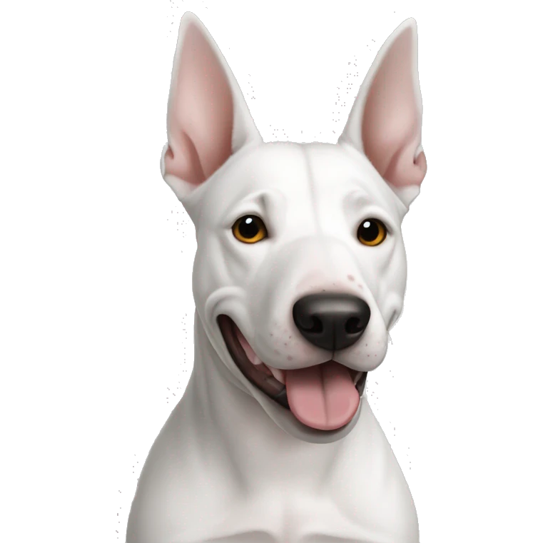 Dog bullterrier white with ear black emoji