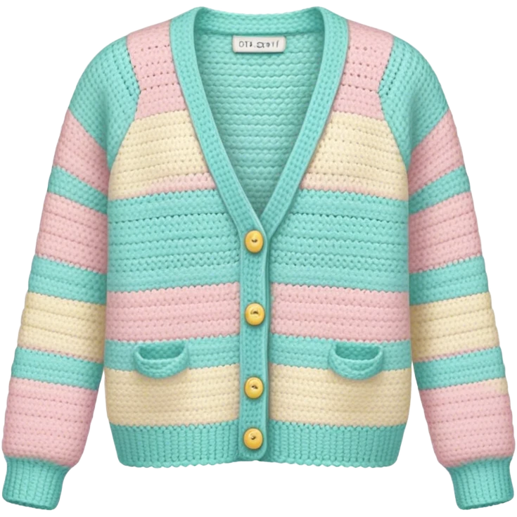pastel crocheted cardigan emoji