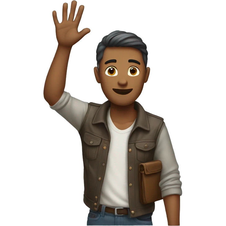 a guy with hand in the air emoji