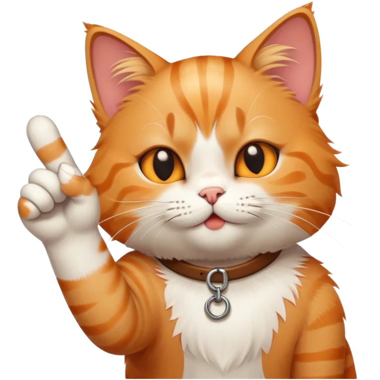 the cat gives the middle finger with his paw emoji