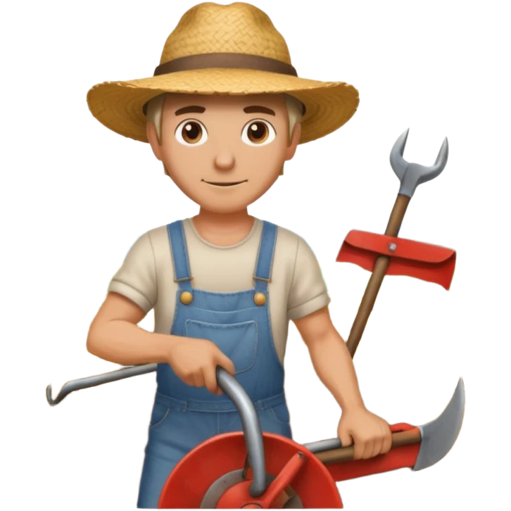 man plowing a field emoji
